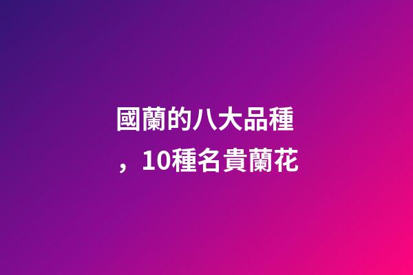 國蘭的八大品種，10種名貴蘭花